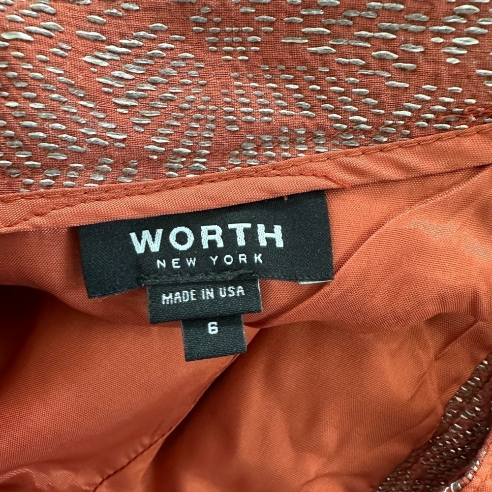 Worth New York Rust Tapestry Print Pants, zippered pockets, Fully Lined, Size 6 - Picture 4 of 14